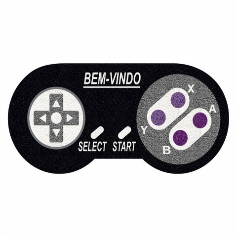 Tapete Capacho Controle do Super Nintendo Video Game 80x40cm
