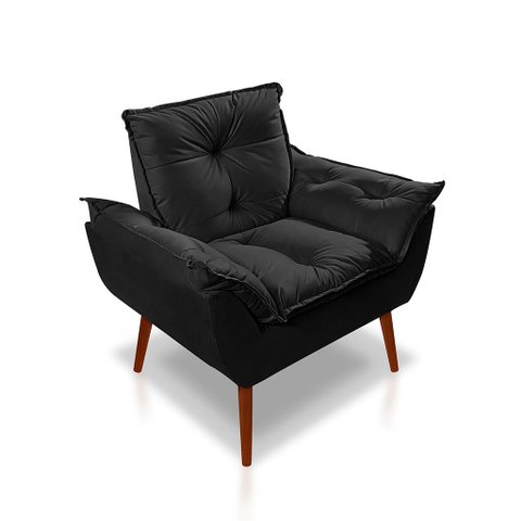 Poltrona Opala Suede Preto- Rv Decora