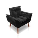 Ver imagem 1 de Poltrona Opala Suede Preto- Rv Decora