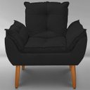 Ver imagem 5 de Poltrona Opala Suede Preto- Rv Decora
