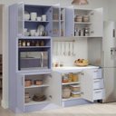 Ver imagem 2 de Cozinha Planejada 4 Peças com Tampo com Cristaleira Marselha CabeCasa MadeiraOriginals Azul/Sereno