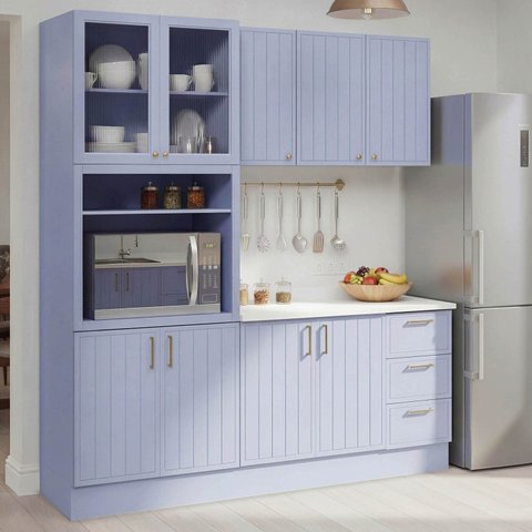 Cozinha Modulada 4 Peças com Tampo com Cristaleira Marselha CabeCasa MadeiraOriginals