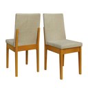 Ver imagem 4 de Conjunto Mesa Califórnia com Vidro 6 Cadeiras Dakota Cerejeira Tecido A40 100% Madeira Maciça