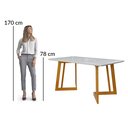 Ver imagem 6 de Conjunto Mesa Califórnia com Vidro 6 Cadeiras Dakota Cerejeira Tecido A40 100% Madeira Maciça Marrom/Palha