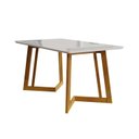 Ver imagem 3 de Conjunto Mesa Califórnia com Vidro 6 Cadeiras Dakota Cerejeira Tecido A40 100% Madeira Maciça