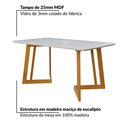 Ver mais imagens de Conjunto Mesa Califórnia com Vidro 6 Cadeiras Dakota Cerejeira Tecido A40 100% Madeira Maciça Marrom/Palha