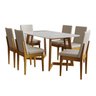 Conjunto Mesa Califórnia com Vidro 6 Cadeiras Dakota Cerejeira Tecido A40 100% Madeira Maciça - 2