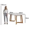Conjunto Mesa Califórnia com Vidro 6 Cadeiras Dakota Cerejeira Tecido A40 100% Madeira Maciça - 5