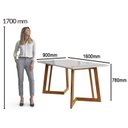 Ver imagem 5 de Conjunto Mesa Califórnia com Vidro 6 Cadeiras Dakota Cerejeira Tecido A40 100% Madeira Maciça