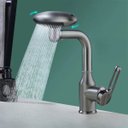 Ver imagem 4 de Torneira Monocomando Banheiro Cozinha Rotaçao 360 Graus Quatro Jatos Cascata Bolha Agua Fria Quente 