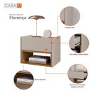 Ver imagem 4 de Mesa de Cabeceira Suspensa Florença 1 Gaveta Off White/cedro - Casa D