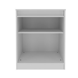 Balcão para Escritório 60cm com 1 Prateleira 2 Portas e Chave Branco - 5