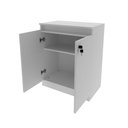 Ver imagem 4 de Balcão para Escritório 60cm com 1 Prateleira 2 Portas e Chave Branco