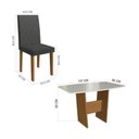 Ver imagem 3 de Conjunto Mesa de Jantar 137cm com 4 Cadeiras Multimóveis Cr50210 Freijó-off White-grafite
