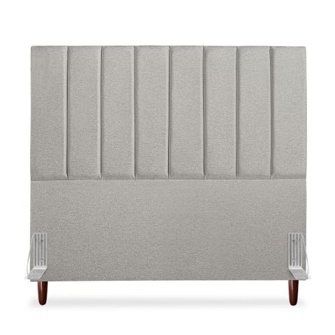 Cabeceira Estofada Casal Carla 140 Cm Linho Cinza com Frames
