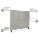 Ver imagem 4 de Cabeceira Estofada Casal Carla 140 Cm Linho Cinza com Frames