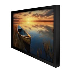 Quadro 60cm X 80cm Paisagem Barco e Lagoa Tropical Artes - 6