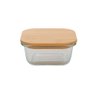 Pote Quadrado Vidro Boro com Tampa Bambu 310 Ml Mimo Style - 1