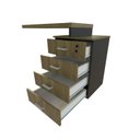 Ver imagem 7 de Escrivaninha Mesa Escritório e Home Office com 4 Gavetas 112cm MDF Preto E Carvalho Mel