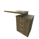 Ver imagem 5 de Escrivaninha Mesa Escritório e Home Office com 4 Gavetas 112cm MDF Preto E Carvalho Mel