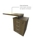 Ver mais imagens de Escrivaninha Mesa Escritório e Home Office com 4 Gavetas 112cm MDF Preto e Carvalho Mel