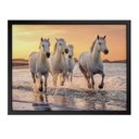 Ver imagem 1 de Quadro 60cm X 80cm Quatro Cavalos Brancos Tropical Artes