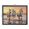 Quadro 60cm X 80cm Quatro Cavalos Brancos Tropical Artes - 3