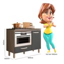 Ver imagem 4 de Balcão para Cooktop 1 Porta 1 Gaveta Fit Cinza/Carvalho Nature/Chumbo