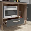 Ver imagem 5 de Balcão para Cooktop 1 Porta 1 Gaveta Fit Cinza/Carvalho Nature/Chumbo