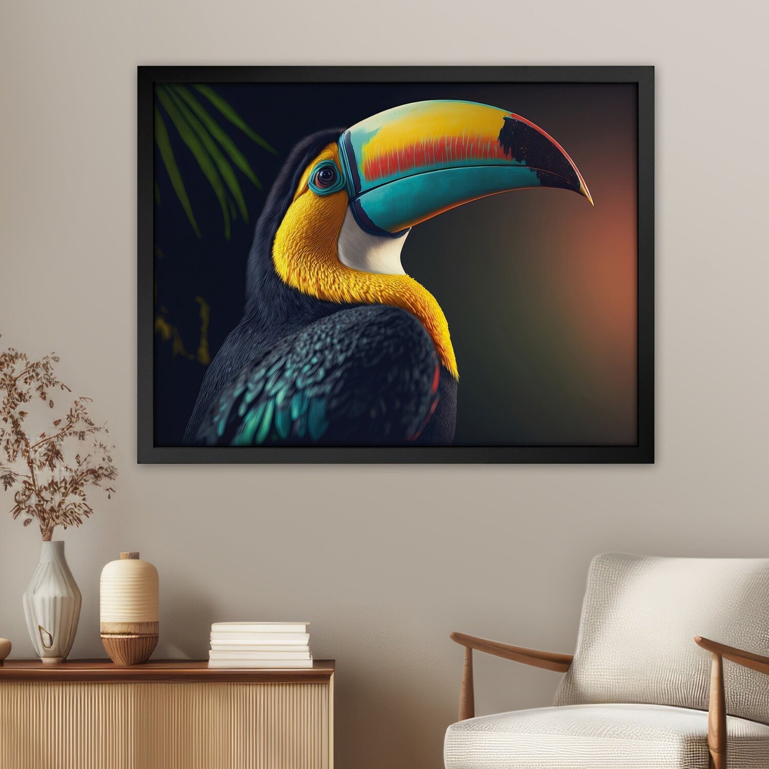 Quadro 60cm X 80cm Animal Tucano Tropical Artes - 2