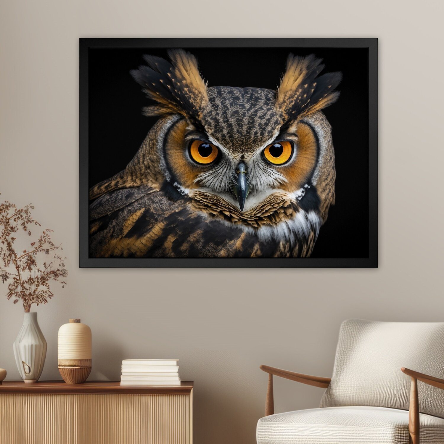 Quadro 60cm X 80cm Animal Coruja Tropical Artes - 2