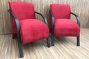 Ver imagem 3 de Conjunto Poltronas Braço Madeira Vermelho 608 México
