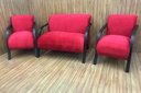 Ver imagem 2 de Conjunto Poltronas Braço Madeira Vermelho 608 México