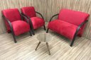 Ver imagem 1 de Conjunto Poltronas Braço Madeira Vermelho 608 México