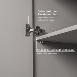 Guarda-roupa Modular 40cm 1 Porta com Prateleiras Jade Cabecasa Madeiramadeira - 6