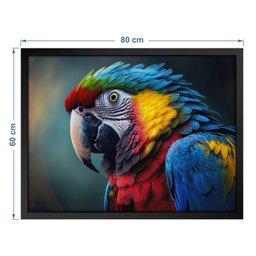 Quadro 60cm X 80cm Animal Arara Tropical Artes - 3