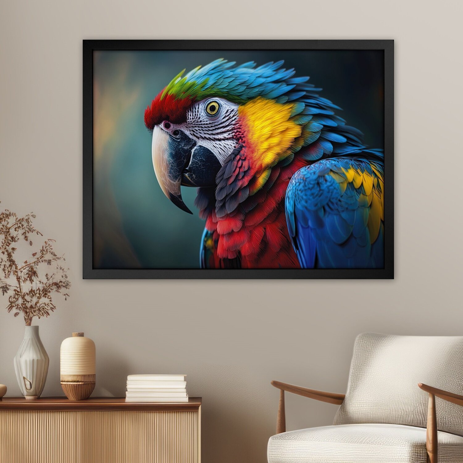 Quadro 60cm X 80cm Animal Arara Tropical Artes | MadeiraMadeira