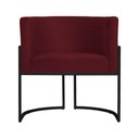 Ver imagem 2 de Poltrona Decorativa Luana Base Preta Suede Cores - DS Estofados Poltrona Luana Bordô