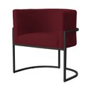 Ver imagem 3 de Poltrona Decorativa Luana Base Preta Suede Cores - DS Estofados Poltrona Luana Bordô