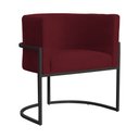 Ver imagem 1 de Poltrona Decorativa Luana Base Preta Suede Cores - DS Estofados Poltrona Luana Bordô