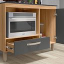 Ver imagem 5 de Balcão para Cooktop 1 Porta 1 Gaveta Fit Cinza/Freijó/Chumbo