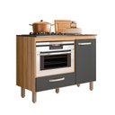 Ver imagem 3 de Balcão para Cooktop 1 Porta 1 Gaveta Fit Cinza/Freijó/Chumbo