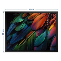 Quadro 60cm X 80cm Animal Penas Coloridas Arara Tropical Artes - 3
