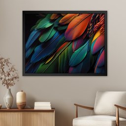 Quadro 60cm X 80cm Animal Penas Coloridas Arara Tropical Artes - 2
