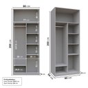 Ver imagem 3 de Guarda-Roupa Planejado 80cm sem Portas com Prateleiras Jade CabeCasa MadeiraOriginals Cinza/Urbano