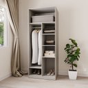 Ver imagem 1 de Guarda-Roupa Planejado 80cm sem Portas com Prateleiras Jade CabeCasa MadeiraOriginals Cinza/Urbano