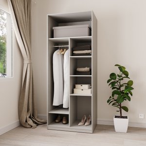 Guarda-roupa Modular 80cm sem Portas com Prateleiras Jade Cabecasa Madeiramadeira