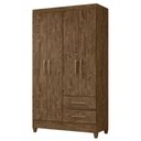 Ver imagem 2 de Guarda Roupa Solteiro Chile e Cômoda Vênus com Pés Castanho Wood - Moval