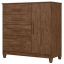 Ver imagem 3 de Guarda Roupa Solteiro Chile e Cômoda Vênus com Pés Castanho Wood - Moval
