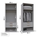 Ver imagem 5 de Guarda-Roupa Planejado 80cm sem Portas com Gaveteiro Jade CabeCasa MadeiraOriginals Cinza/Urbano
